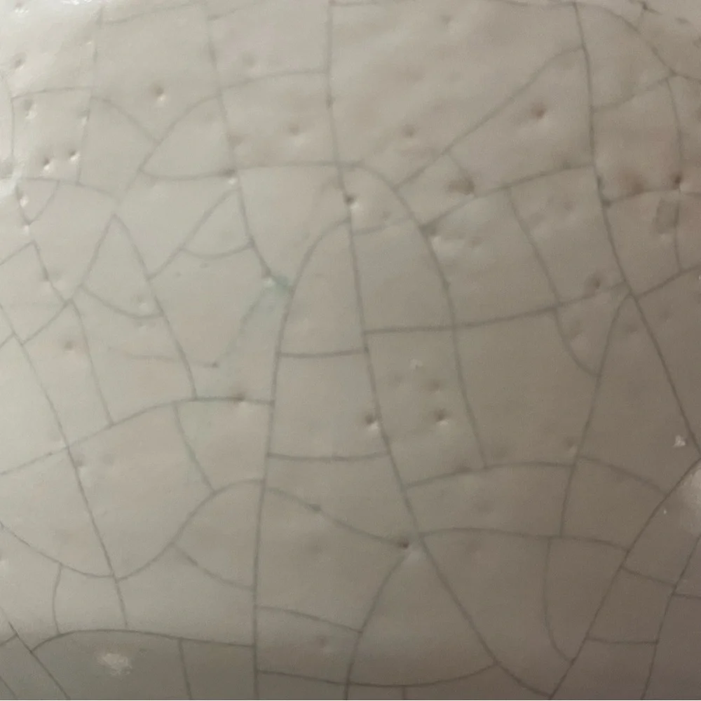 CNF CERAMICHE NICOLA FASANO GROTTAGLIE ITALIAN POTTERY BOWL WHITE GRAY CRACKLE